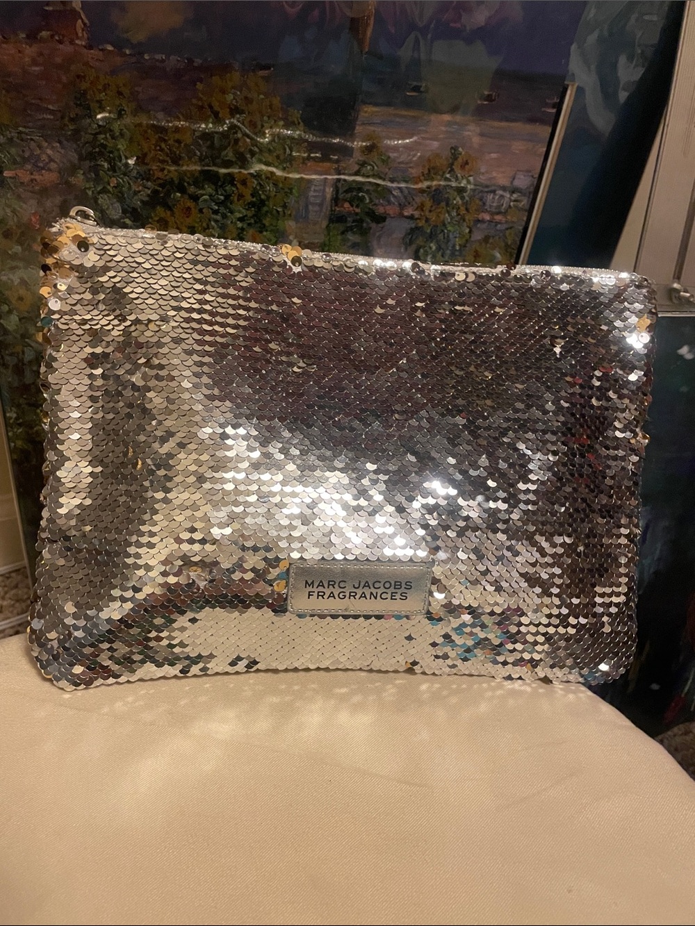 Marc Jacobs Fragrances Silver/Gold Sequin Cosmetic Pouch